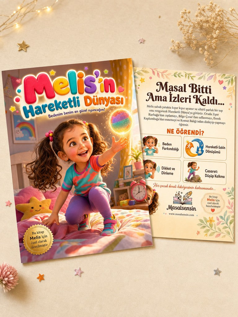 Melis'in Hareketli Dünyası - Hareket Gelişimi Kişiye Özel Çocuk Kitabı | MasalSensin