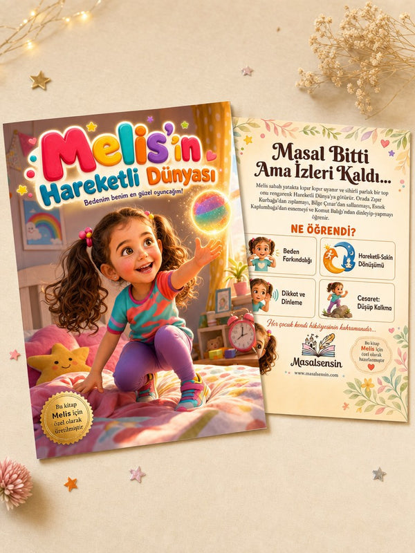 Melis'in Hareketli Dünyası - Hareket Gelişimi Kişiye Özel Çocuk Kitabı | MasalSensin