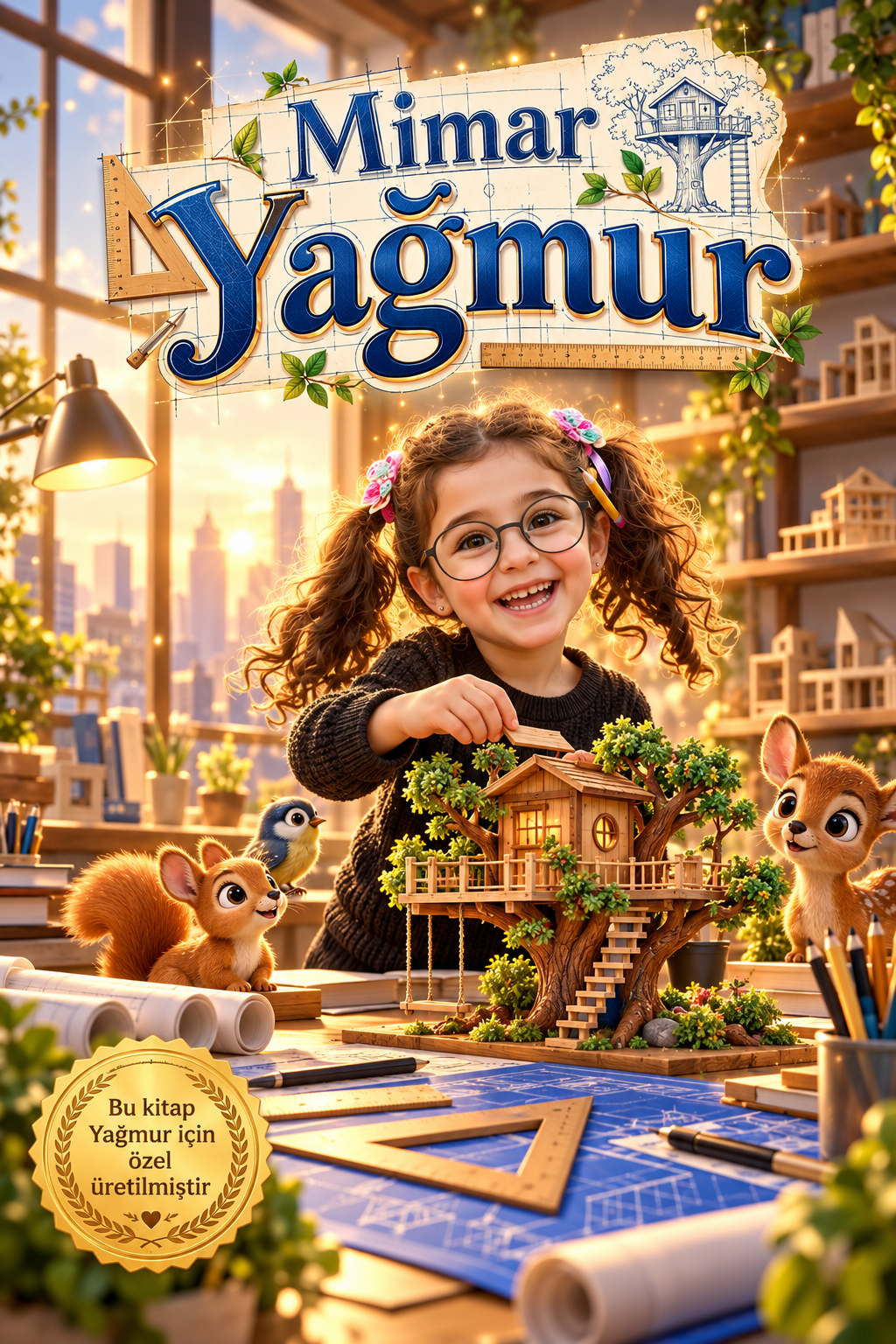 Mimar Yağmur kişiye özel meslek hikayesi çocuk kitabı ön kapak