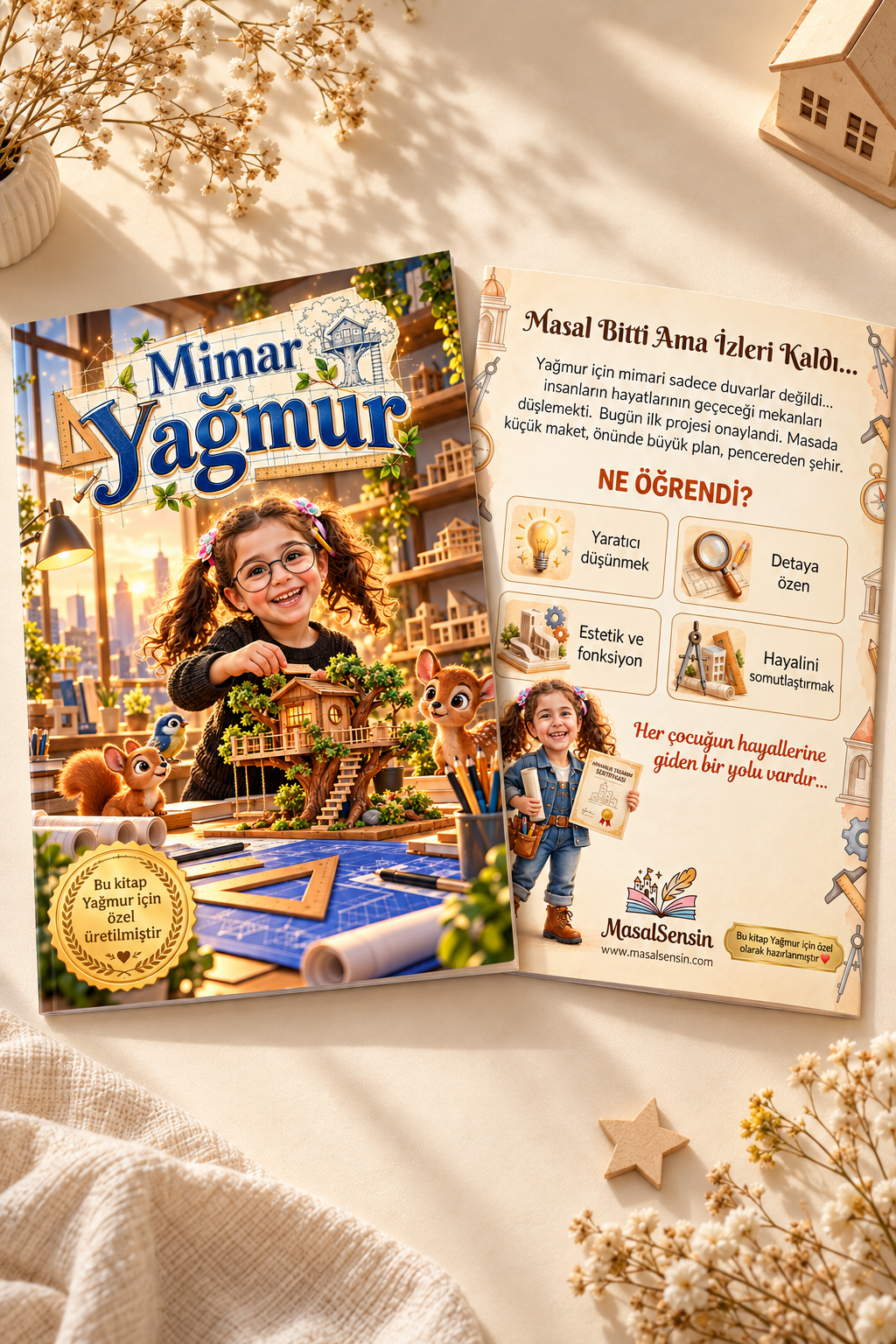 Mimar Yağmur ince yumuşak kapaklı kitabın ön ve arka kapağı