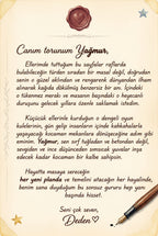 Mimar Yağmur kitabı ilk sayfasında yer alan, büyükanne ve teyzeden kişiye özel sevgi dolu hediye notu.