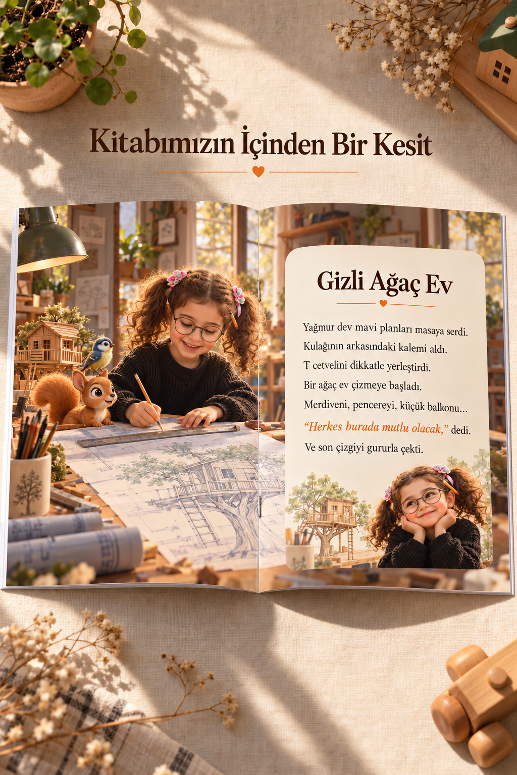 Mimar Yağmur kitabının içinden bir kesit: iç sayfa örneği