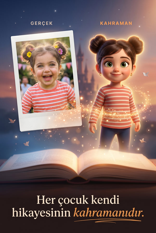 Mira'nın fotoğrafından 3D Pixar tarzı kitap karakterine büyüleyici dönüşüm süreci