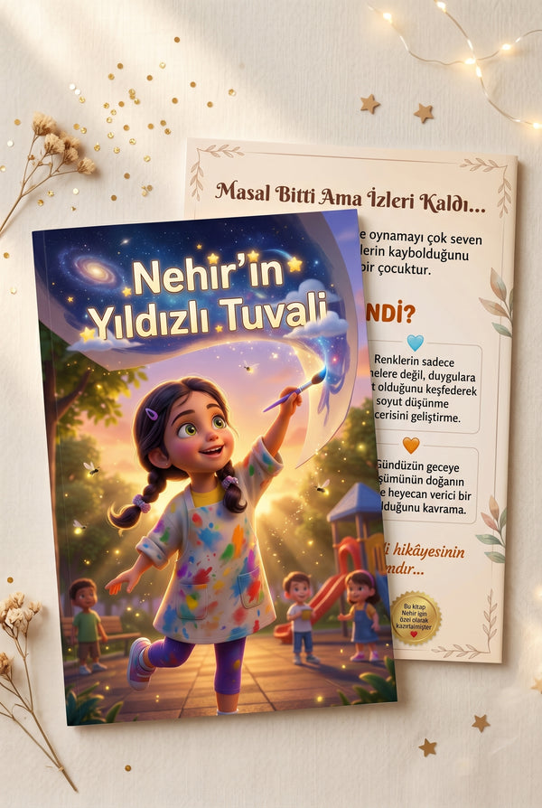 Nehir'in büyülü macerası çocuk hikaye kitabı ön ve arka kapakları bir arada yan yana gösterimi