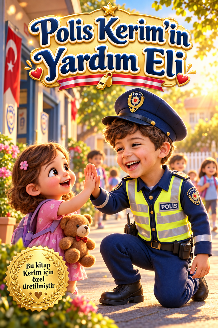 Polis Kerim'in Yardım Eli - Polis Olmak Kişiye Özel Çocuk Kitabı | MasalSensin