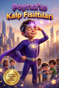 Poyraz'ın Kalp Fısıltıları kişiye özel çocuk kitabı ön kapağı, Pixar 3D kahramanlık illüstrasyonu