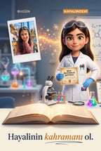 Sıradan bir çocuk fotoğrafının uzman çizerlerle Pixar kalitesinde kişiselleştirilmiş 3D bilim insanı karakterine dönüşümü