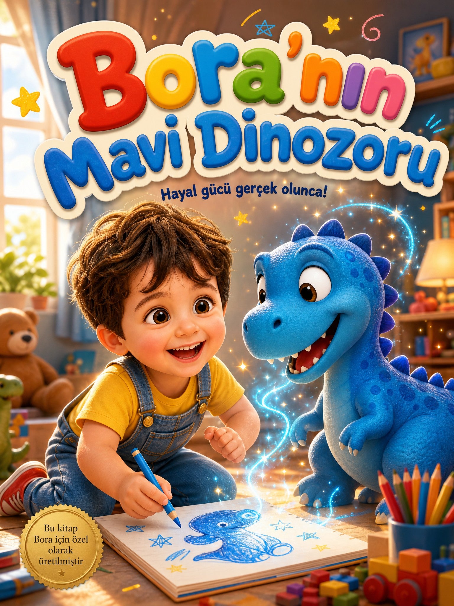 Bora'nın Mavi Dinozoru - Dinozor Sevgisi Kişiye Özel Çocuk Kitabı | MasalSensin