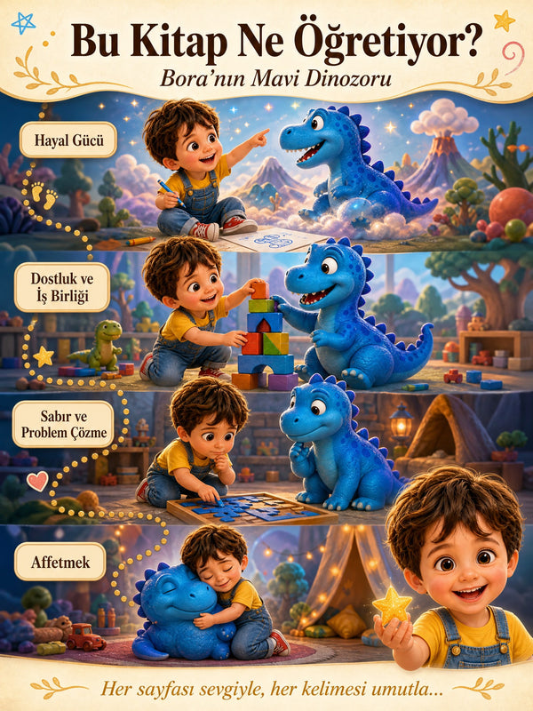 Bora'nın Mavi Dinozoru - Dinozor Sevgisi Kişiye Özel Çocuk Kitabı | MasalSensin