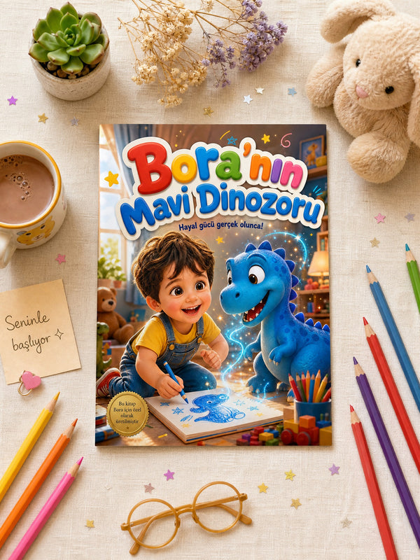 Bora'nın Mavi Dinozoru - Dinozor Sevgisi Kişiye Özel Çocuk Kitabı | MasalSensin