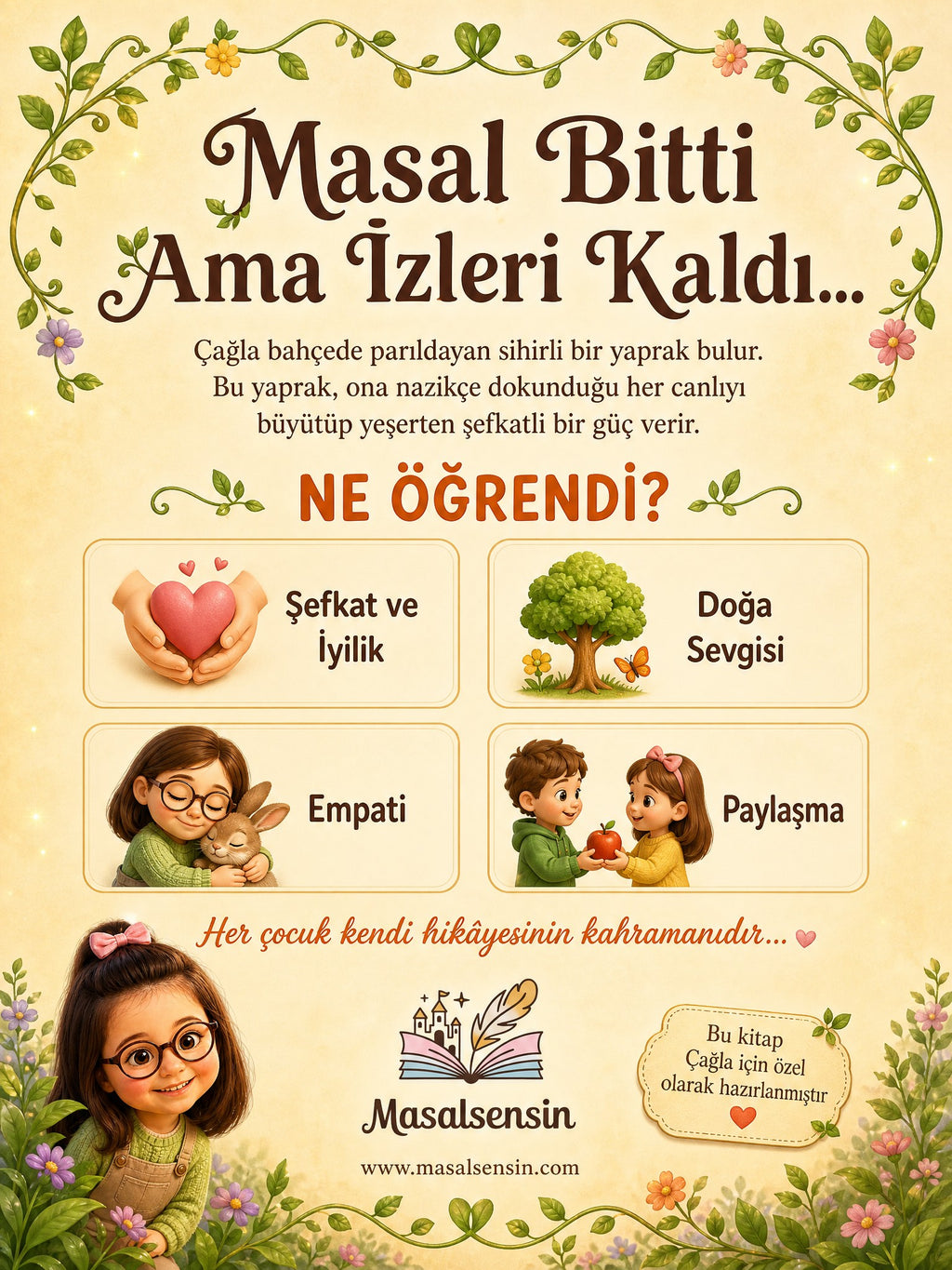 Çağla'nın Sihirli Yaprağı - Duygu Farkındalığı Kişiye Özel Çocuk Kitabı | MasalSensin