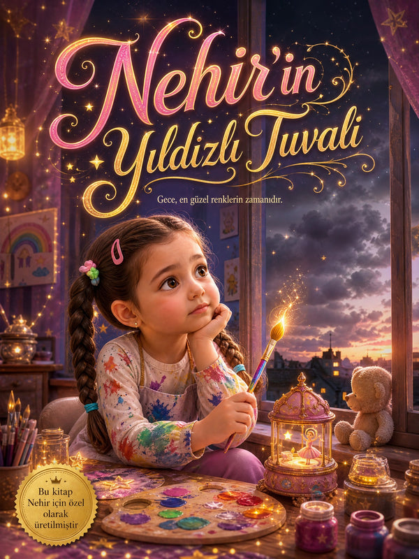 Nehir'in Yıldızlı Tuvali - Karanlık Korkusu Kişiye Özel Çocuk Kitabı | MasalSensin