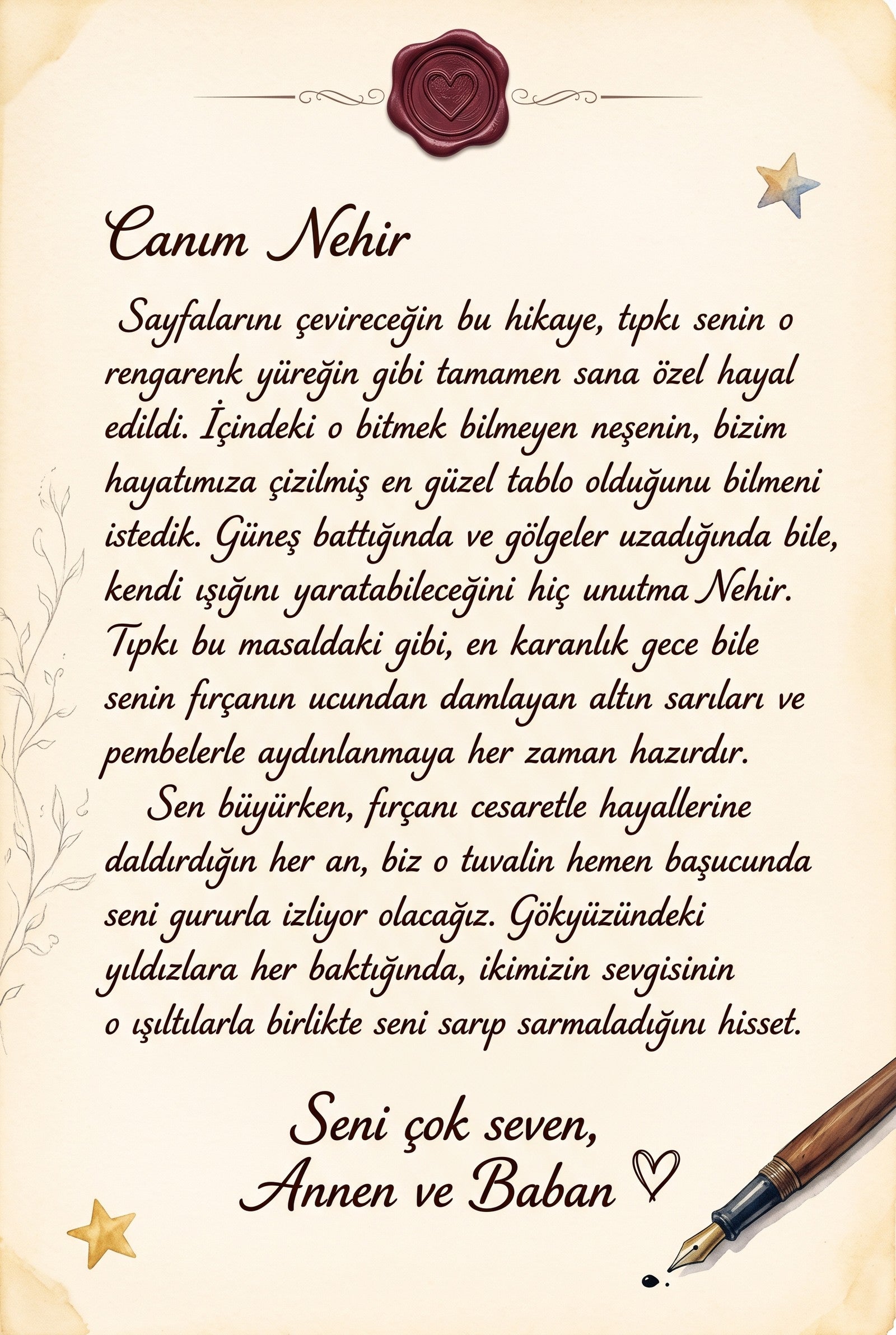 Nehir'in Yıldızlı Tuvali - Karanlık Korkusu Kişiye Özel Çocuk Kitabı | MasalSensin