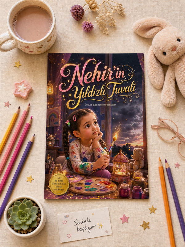 Nehir'in Yıldızlı Tuvali - Karanlık Korkusu Kişiye Özel Çocuk Kitabı | MasalSensin