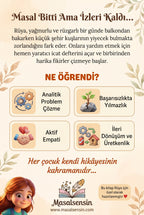 Rüya'nın İcat Defteri kitabı arka kapağı — problem çözme ve üretkenlik kazanımları anlatan 6-9 yaş hikaye kitabı özeti.