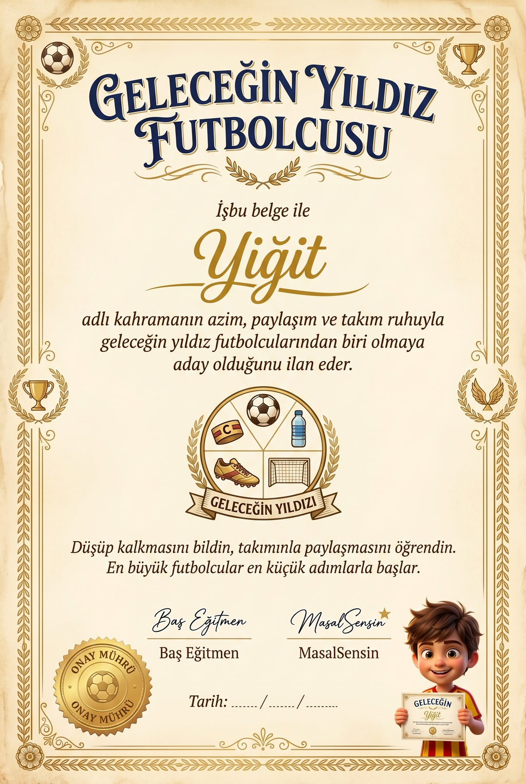 Geleceğin Yıldız Futbolcusu Diploması