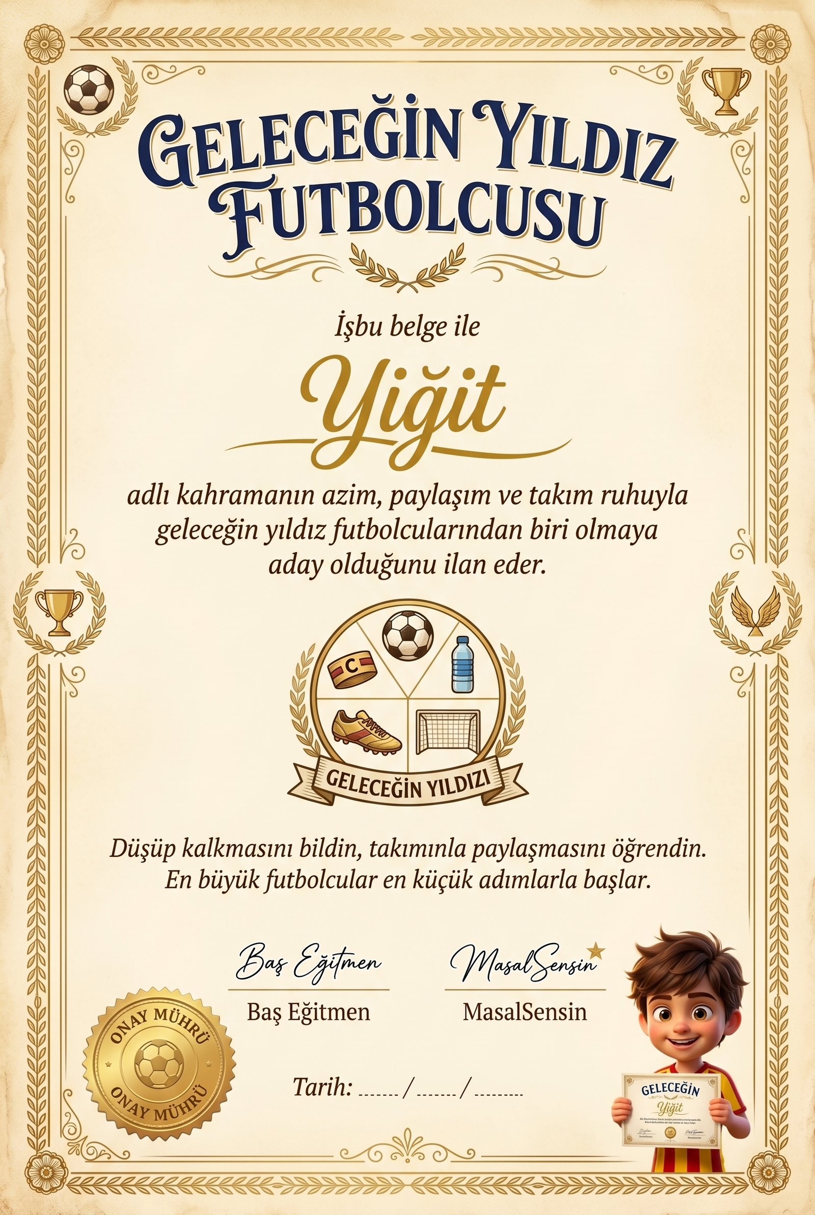 Geleceğin Yıldız Futbolcusu Diploması