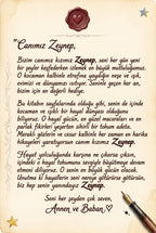 Kitabın ilk sayfasında 'Canım Zeynep'e...' yazan kişiye özel hediye notu alanı.